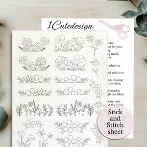 Embroidery patterns stick and stitch wildflowers